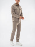 Surchemise Jogger Tissé 2 Pièces Homme Ensemble - Kaki S