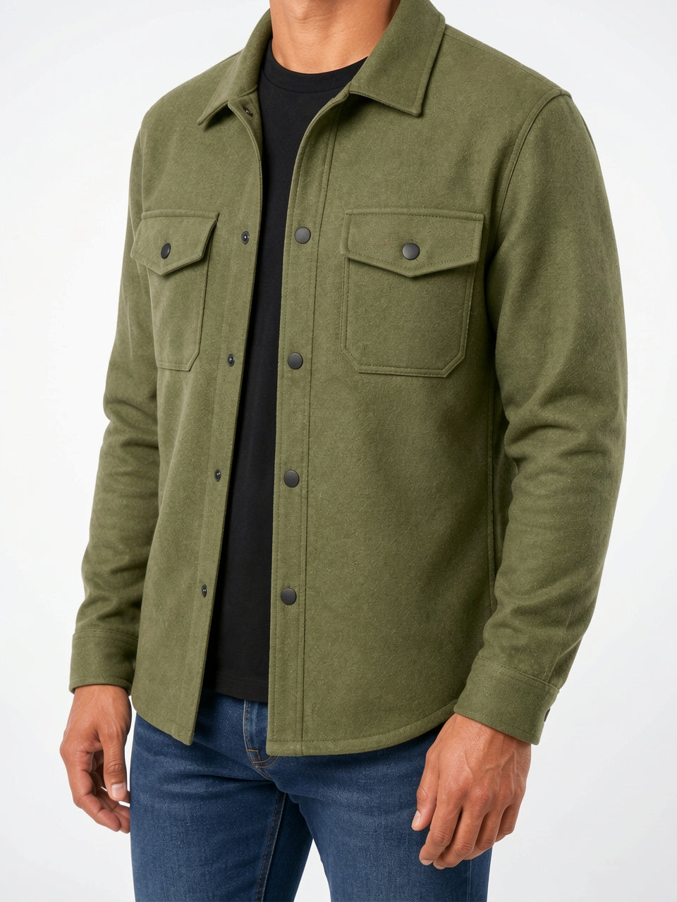 Surchemise Veste Homme Décontractée Coupe Utilitaire Molleton Poches - 10