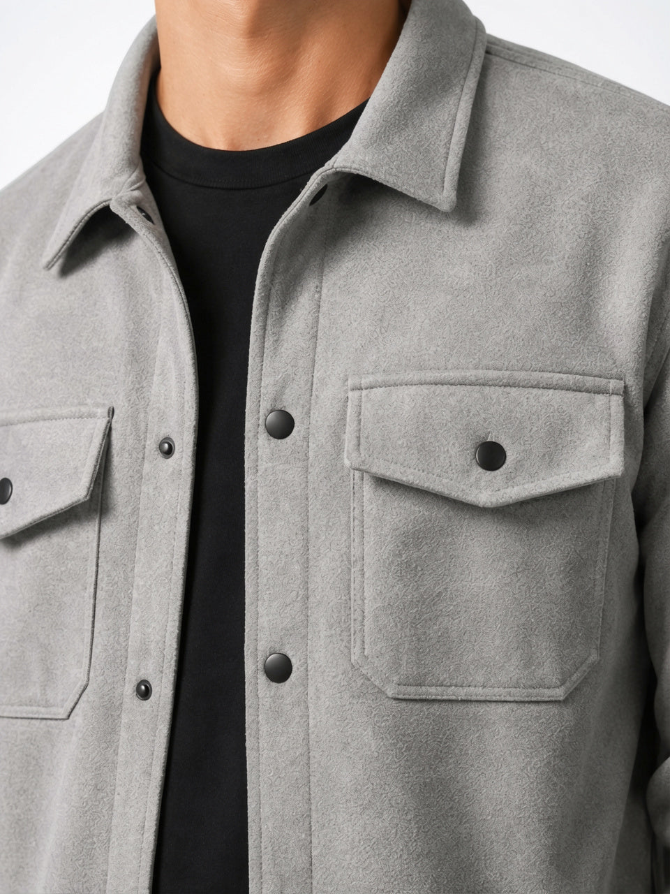 Surchemise Veste Homme Décontractée Coupe Utilitaire Molleton Poches - 2