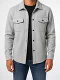 Surchemise Veste Homme Décontractée Coupe Utilitaire Molleton Poches - Gris S