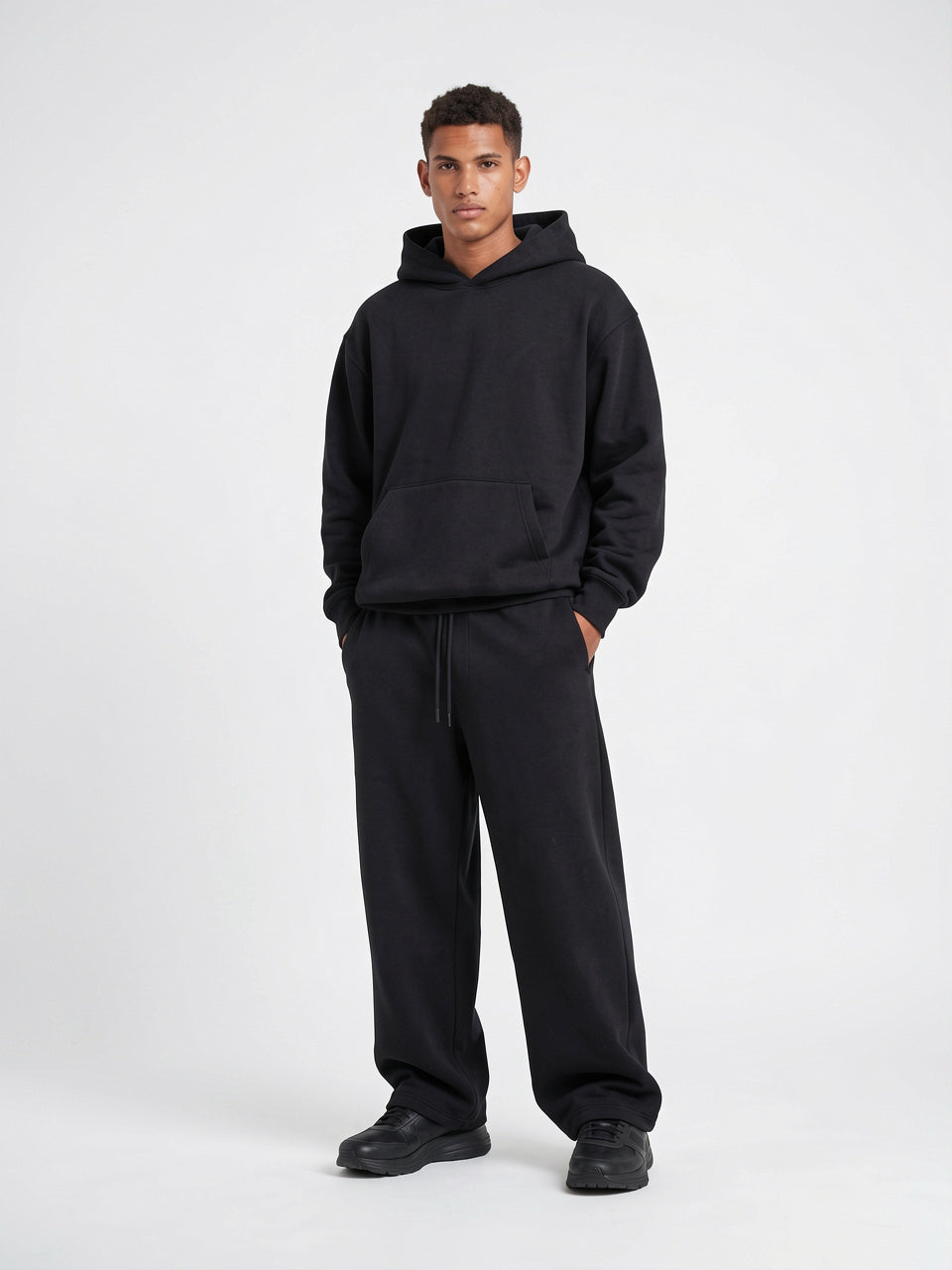 Survêtement Ensemble Sweat Homme Pièces 2 Coton - Noir S