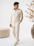 Survêtement Tricoté Zippée Homme Ensemble Sportif - Crème Héritage S
