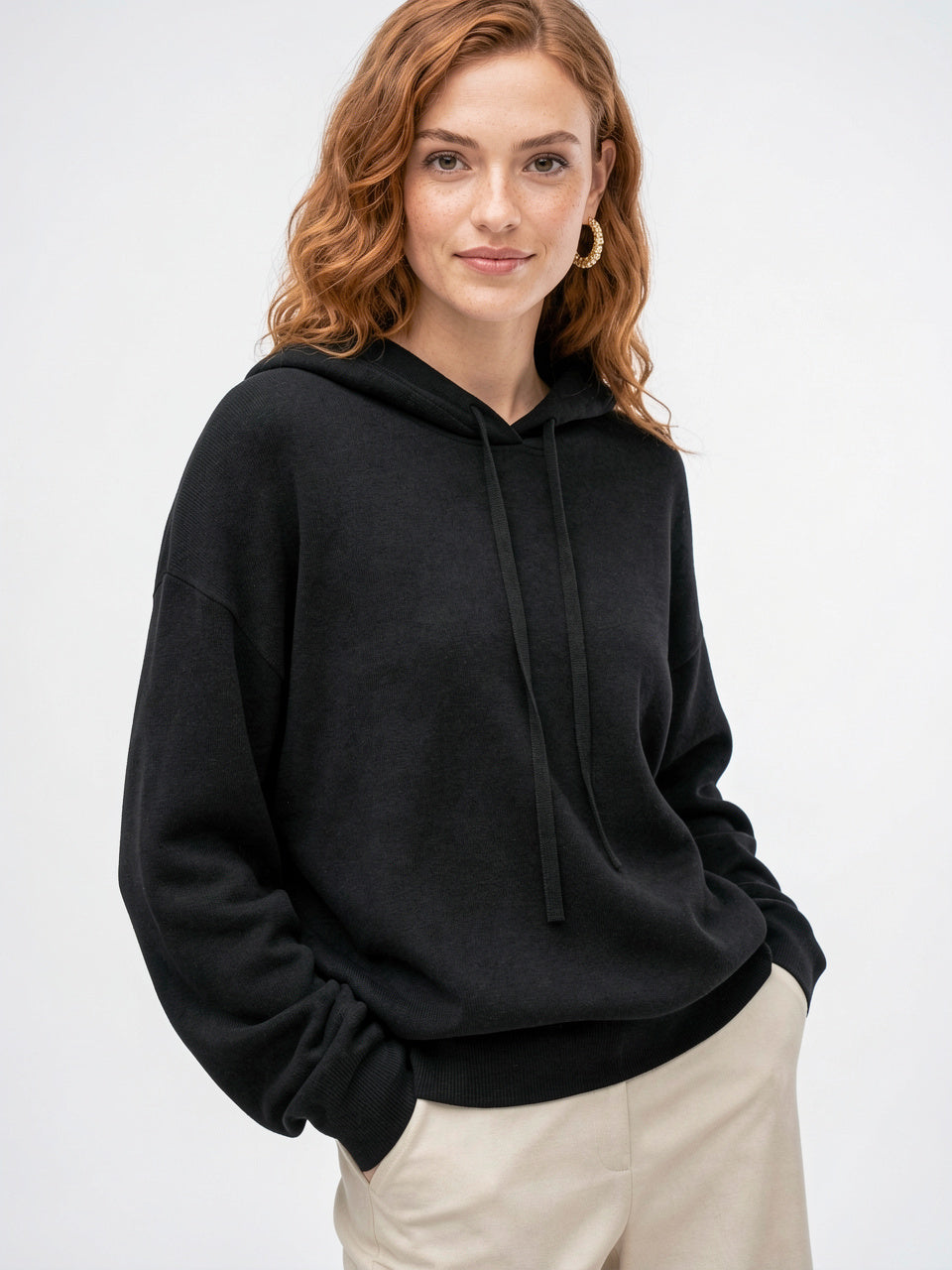 Sweat à Capuche Femme Cachemire Tricot Classique - 13