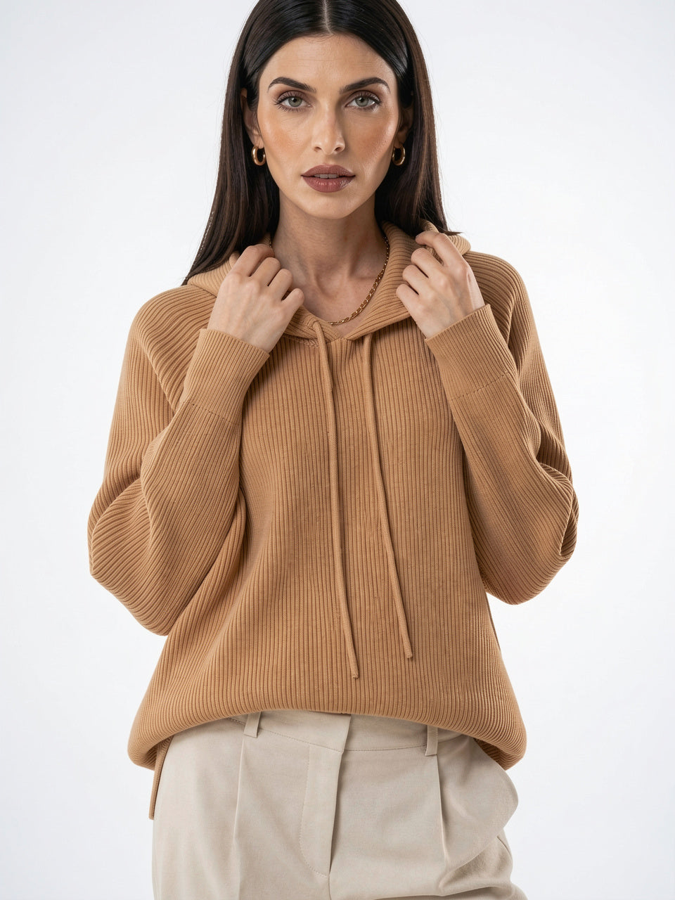 Sweat à Capuche Femme Cachemire Tricot Classique - Vintage XS