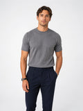 T-Shirt Tricot Homme Col Rond Ajusté Léger Été - Gris S