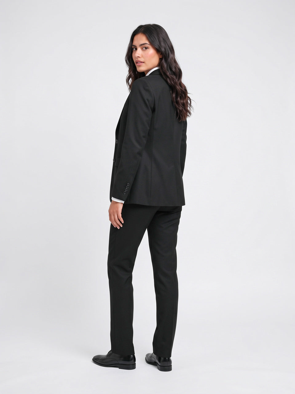 Tailleur Tuxedo Noir Femme 3 Pièces Gilet Pantalon - 3