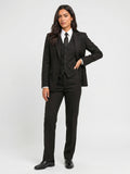 Tailleur Tuxedo Noir Femme 3 Pièces Gilet Pantalon - Noir XS
