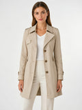 Trench Léger Femme Col Classique Ceinture Veste Midi - Kaki S