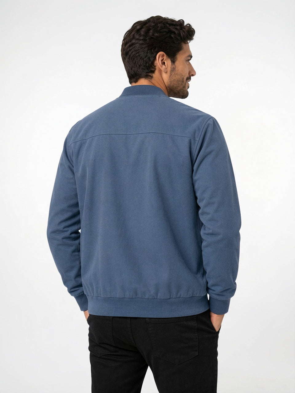 Veste Bomber Léger Homme Zippée Col Côtelé Quotidien - 3