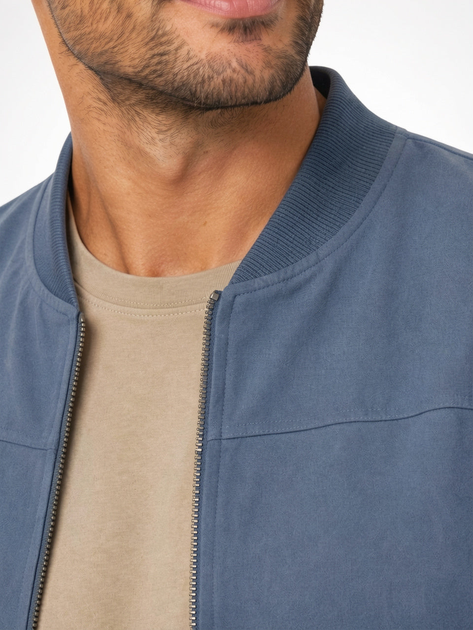 Veste Bomber Léger Homme Zippée Col Côtelé Quotidien - 4