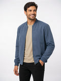 Veste Bomber Léger Homme Zippée Col Côtelé Quotidien - Bleu S