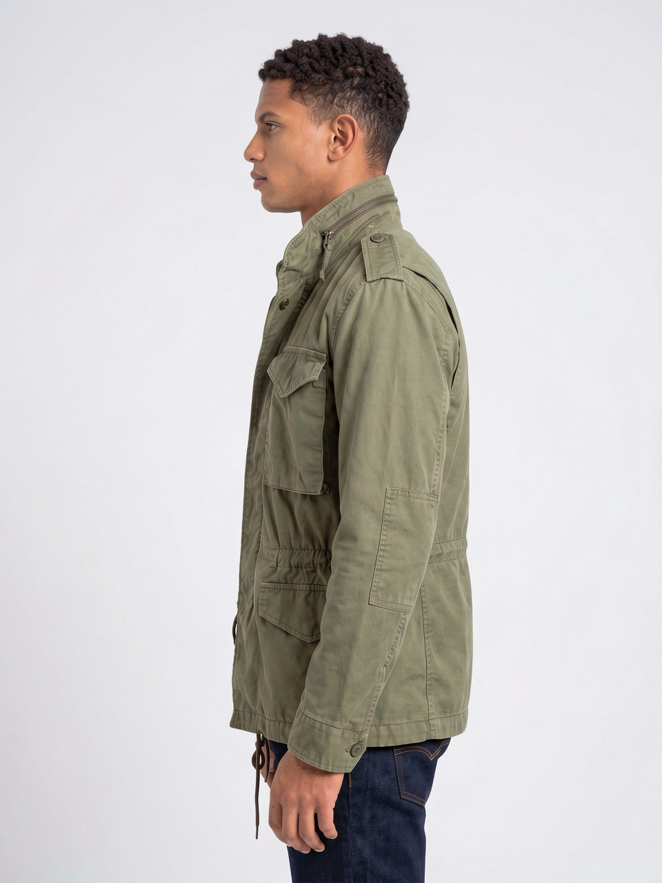 Veste Cargo Homme Vintage Militaire Col Montant - 5