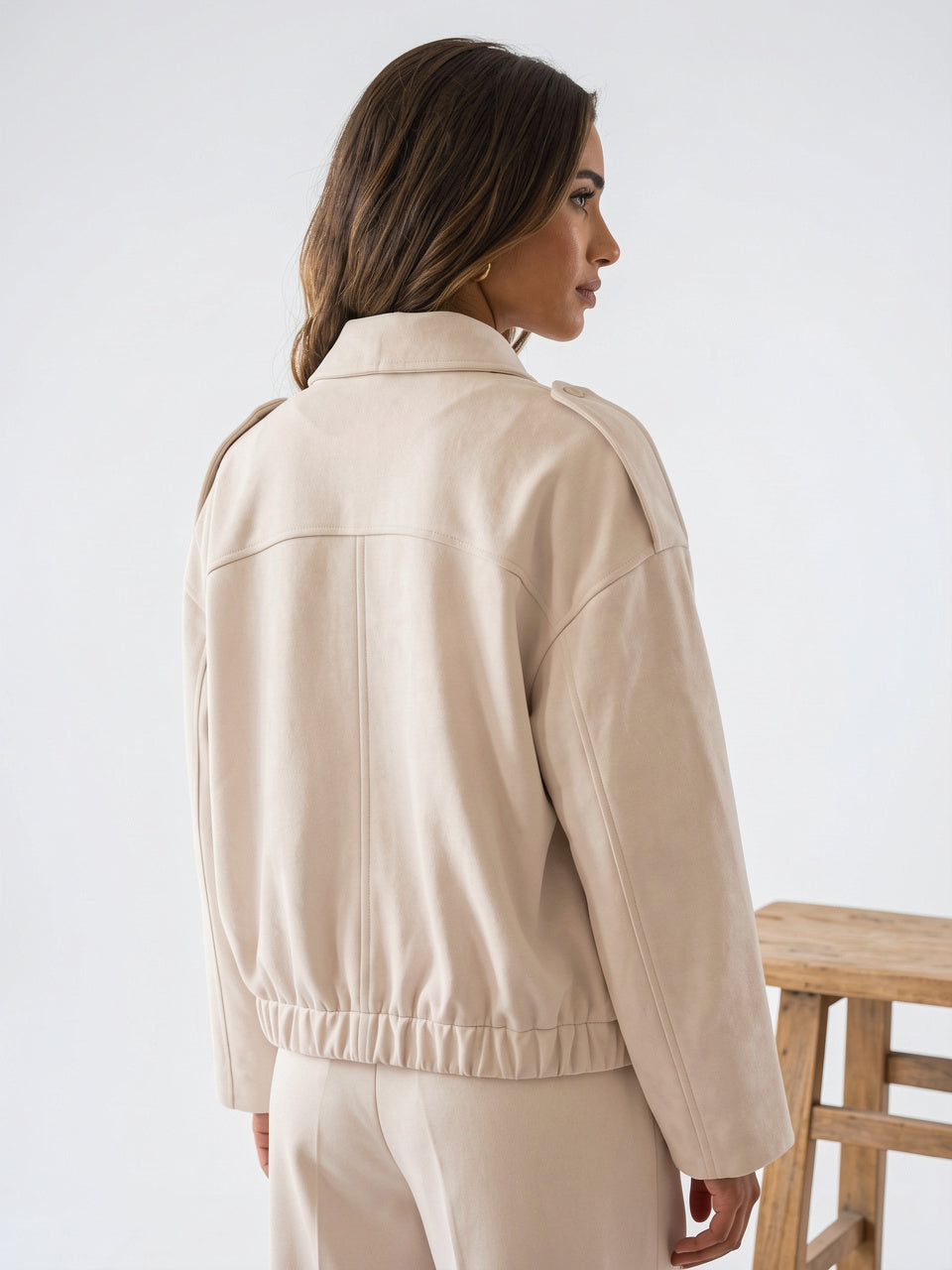 Veste Chemise Femme Cuir Végan Oversize Manches Longues - 2