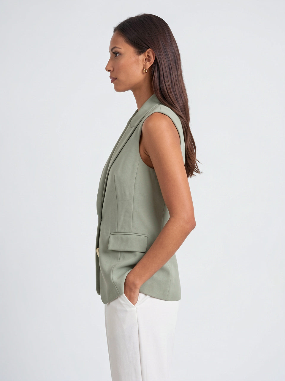 Veste Gilet Sans Manches Tailleur Femme Été Bureau - 2