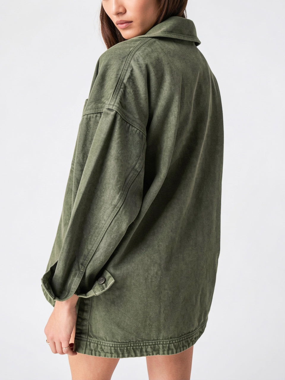 Veste Jean Denim Délavée Oversize Femme - 14