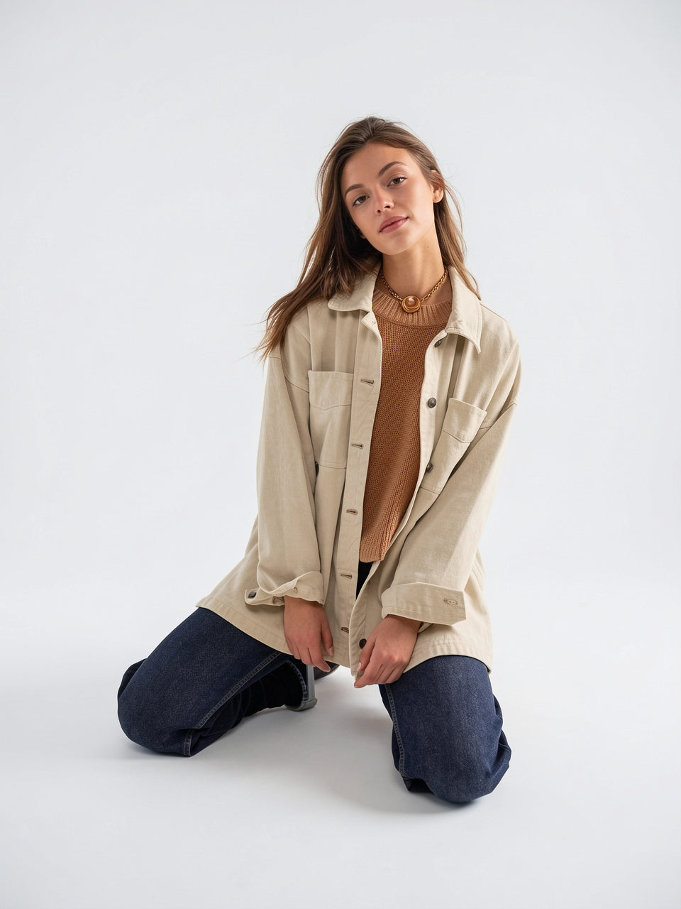 Veste Jean Denim Délavée Oversize Femme - 30