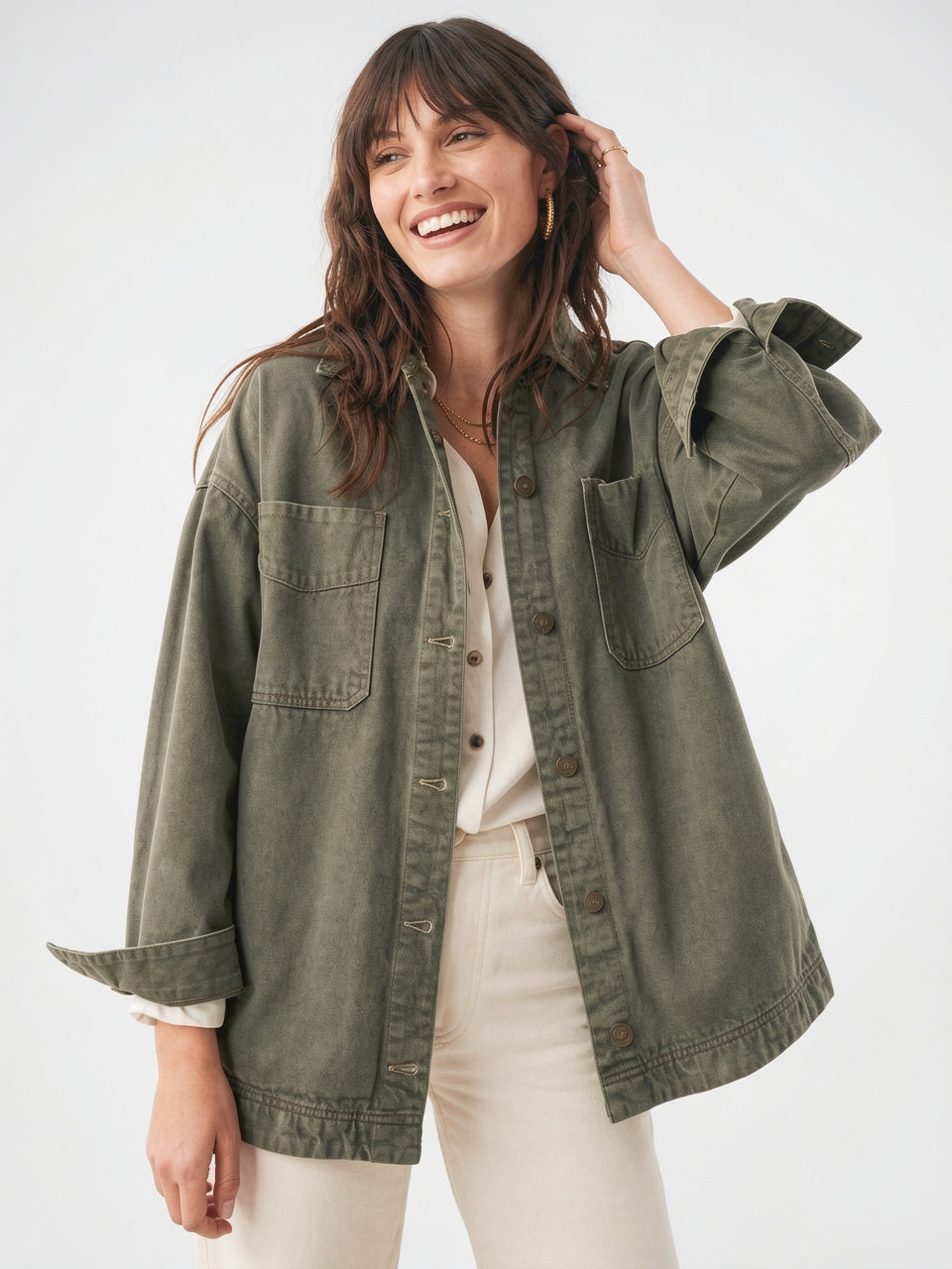 Veste Jean Denim Délavée Oversize Femme - 9