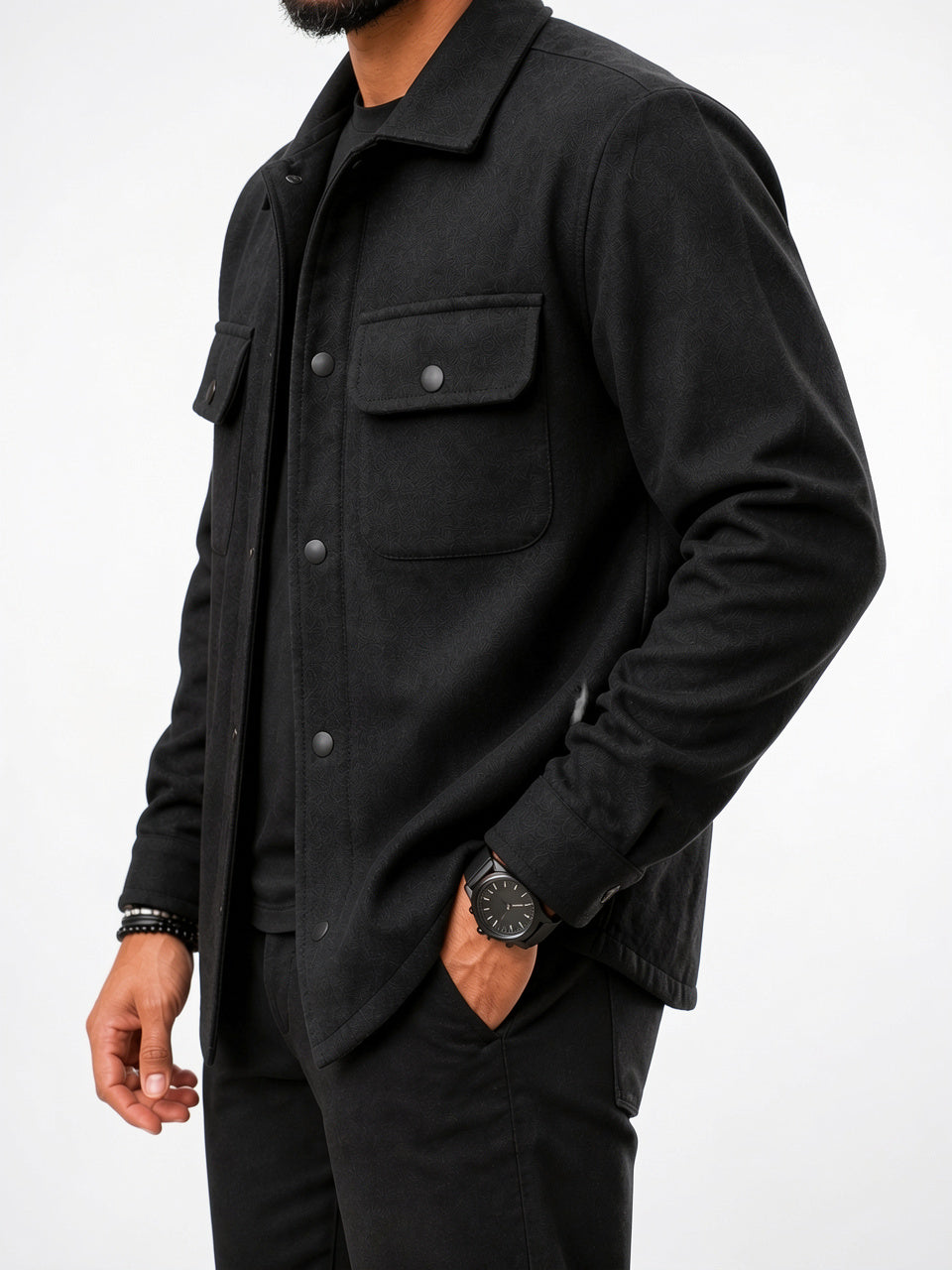 Veste Poche Surchemise Homme Poches Col Décontractée - 2