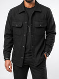Veste Poche Surchemise Homme Poches Col Décontractée - Noir XS