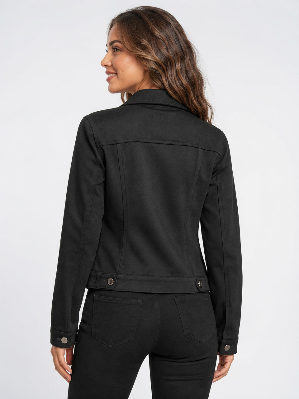 Veste Trucker Cuir Végan Boutons Avant Courte - 2